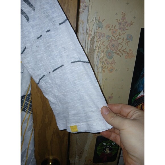 Jess & Jane Top White Abstract Print Womens XL Asymmetric Cut Out USA - Picture 5 of 12